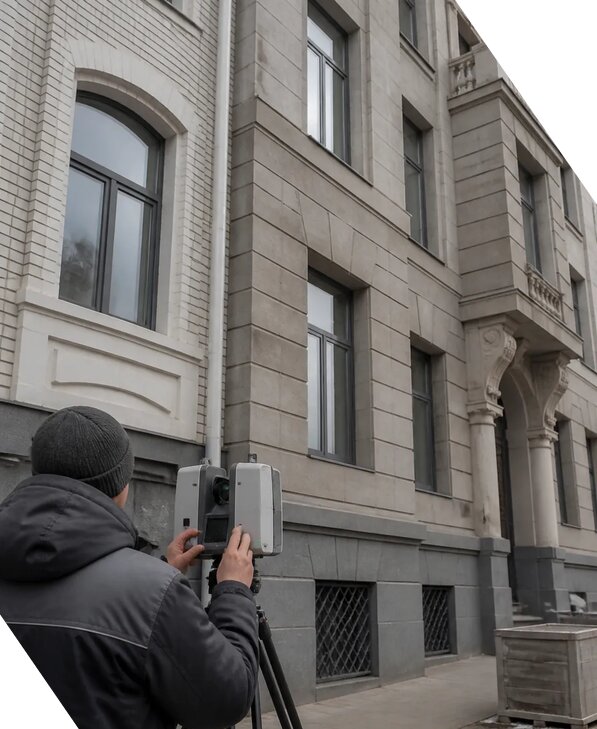 Лазерное сканирование фасадов зданий для обследования в Мичуринске